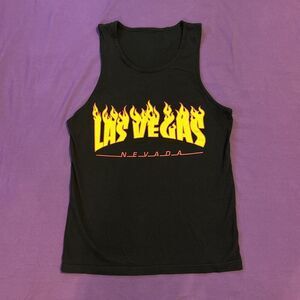 Las Vegas Nevada Flames Tank Top Adult‎ Small Black